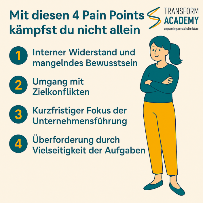 4 Pain Points Nachhaltigkeitsverantwortliche transform academy